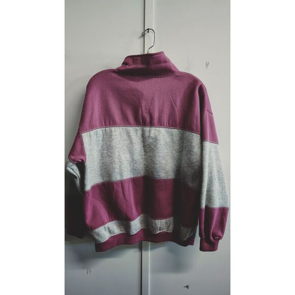 VTG Simply Basic Men's Dust Purple and Gray Stripe Medium Polo Sweater - Picture 2 of 6